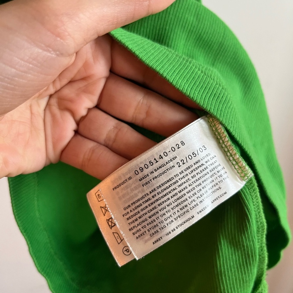 ARKET Racer Green Tank Top - XS - Picture 5 of 6